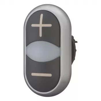 Eaton M22-DDL-S-X4/X5 Actionneur de bouton-poussoir double, noir/titane, IP66 218145