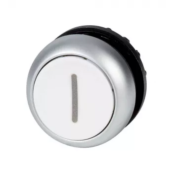 Eaton M22-DR-W-X1 actionneur de bouton-poussoir plat, blanc, à verrouillage, vierge, lentille ronde, 22 mm, IP67 216634