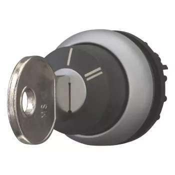 Eaton M22-WRS-X95 actionneur de commutateur sélecteur à clé, 3 positions, à verrouillage, bague frontale en plastique noir, clé X95 228026