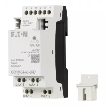 Eaton easyE4 module d'extension E/S pour automate, 4 entrées numériques, 4 sorties relais EASY-E4-AC-8RE1