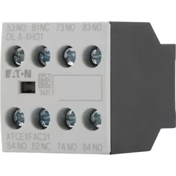 Eaton DILA-XHI31 bloc de contacts auxiliaires, 3 NO + 1 NC, bornes à vis, montage frontal, noir/blanc 276427