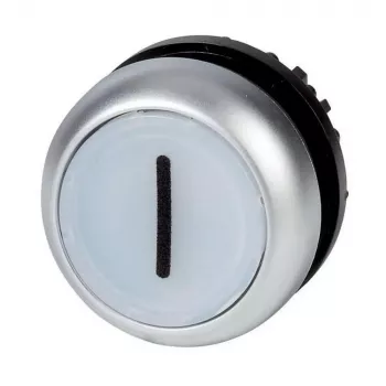 Interrupteur à bouton-poussoir Eaton M22-DL-W-X1, noir/métallique/blanc 216942