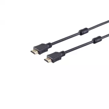 S CONN MAXIMUM CONNECTIVITY 77478-15-FERRIT HDMI Cable, HDMI A Male to HDMI A Male, Gold-Plated Contacts, Ferrite, Full HD, Ultra HD, 3D, HEAC, 15 m
