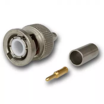 Fiche à sertir BNC Telegärtner 50 Ohm pour RG-58 C/U, droite, dorée/nickelée, 1 pièce J01000A1255Z