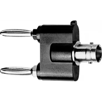 Adaptateur de mesure Telegärtner BNC femelle vers fiches banane 4 mm, noir/argent J01008A0620