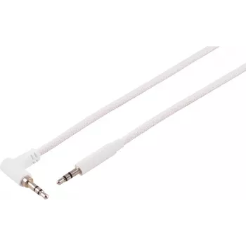 S CONN MAXIMUM CONNECTIVITY 3.5mm Angled to Straight TRS Audio Cable, White, 2m 14-07036