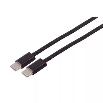 S CONN maximum connectivity USB-C to USB-C Charging Cable, 2.0, 60W, Black, Textile Braided, 2.5m 14-21255