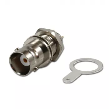 Telegärtner embase femelle BNC à panneau, isolée 50 Ohm, rondelles isolantes blanches, Z03 (J01001B1222)