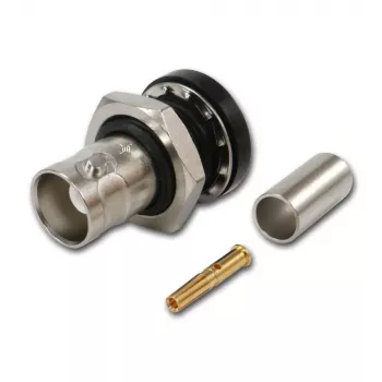Telegärtner embase femelle BNC à sertir G01 50 Ohm, à sertir/sertir, bride isolée, A1305, Z04, G01 (RG-58 C/U) - 5 pièces