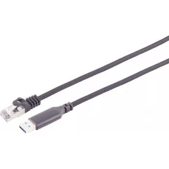 S CONN MAXIMUM CONNECTIVITY USB-A to RJ45 Gigabit Ethernet Adapter Cable, 1m, Black 14-52025