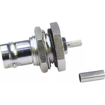 Connecteur femelle BNC à sertir pour traversée Telegärtner 75 Ohm pour RG-179 B/U, G04