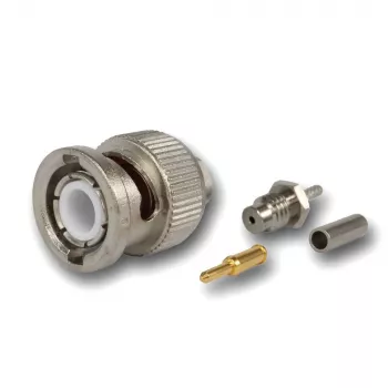 Connecteur à sertir BNC Telegärtner 50 ohms pour RG-178 B/U, droit, nickelé/doré, 1 pièce