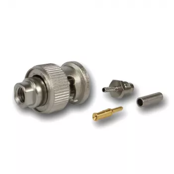 Connecteur à sertir BNC Telegärtner 50 ohms pour RG-178 B/U, droit, nickelé/doré, 1 pièce