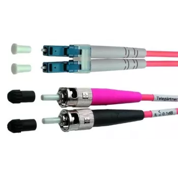 Câble de raccordement fibre optique duplex OM4 Telegärtner L00892A0073, LC vers 2x ST, 3 m, violet