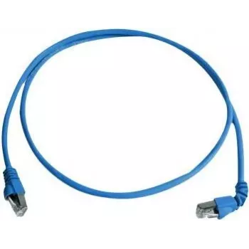 Câble patch Telegärtner L00002A0177, Cat 6A S/FTP PiMF, 3,0 m, connecteur coudé à 90° d'un côté, 10 Gbit/s, sans halogène, bleu