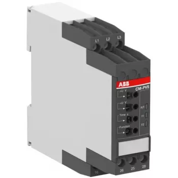 Relais de surveillance triphasé ABB CM, 2 inverseurs, 300-500 V AC, 0,1-30 s 1SVR730794R3300