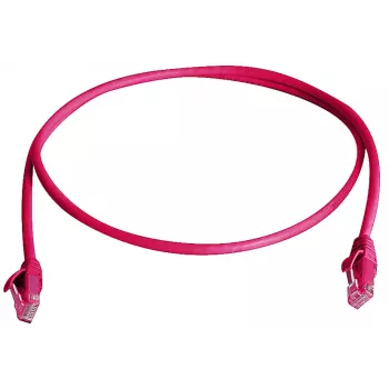 Câble patch RJ45 CAT 6 U/UTP TELEGÄRTNER 100008051, 0,5 m, rouge, ignifuge, protection contre les pliures
