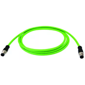 Câble de raccordement Ethernet industriel TELEGÄRTNER Cat.5 M12 mâle vers M12 mâle codé D, PUR, vert, 10 m L80215A0000