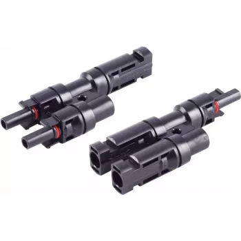 S CONN MAXIMUM CONNECTIVITY PV4 T-Adapter Set, 2/1, IP68, 1.5kV, Black (02-21012)