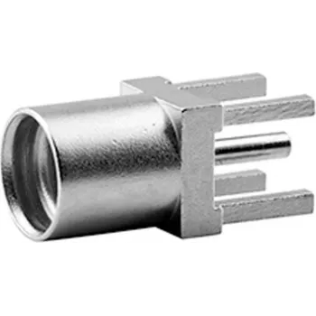 Connecteur femelle MMCX pour PCB TELEGÄRTNER, droit, 50 Ohm, doré, lot de 5 (J01341A0161)