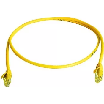 Câble de raccordement RJ45 Telegärtner 100009282, CAT 6, 25,0 m, jaune, ignifuge, avec manchon de protection contre les pliures