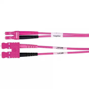 Câble de raccordement fibre optique OM4 duplex Telegärtner L00890A0111, SC vers LC, LSZH, violet, 1 m
