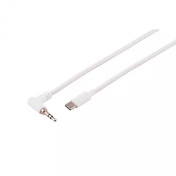 S CONN MAXIMUM CONNECTIVITY USB-C Audio Cable, 3.5mm Angled Plug, TRS, White, 1.2m (14-06126)