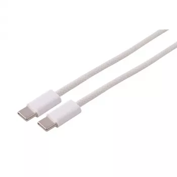 Câble de charge S CONN MAXIMUM CONNECTIVITY USB-C vers USB-C, USB 2.0, 240 W PD, textile tressé, blanc, 2,5 m (14-22256)