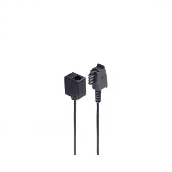 Adaptateur téléphonique SHIVERPEAKS BASIS-S fiche TAE-F vers prise Western 6/4, 0,2 m, noir BS71020
