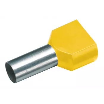 Embout de fil double 1 mm² partiellement isolé Cimco 187736 jaune 100 pièces