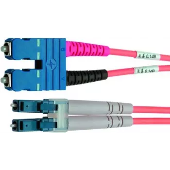Telegärtner L00890C0038 câble patch fibre optique LC vers SC multimode, 50/125 µm, 1 m