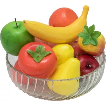 EUROPALMS Artificial Fruit Mix in Net Bag, 12 Pieces, Polyethylene, Multi-Coloured, Decorative 83309211