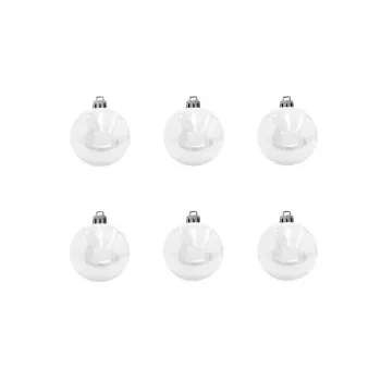 EUROPALMS Decorative Ball Set 7 cm, White, 6 Pieces (83501254)