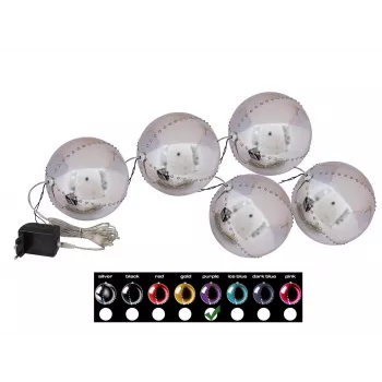 EUROPALMS LED Snowball 8cm, Lilac, 5-Pack 83501240