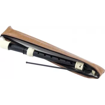 DIMAVERY flûte à bec soprano à doigté baroque en do, plastique noir, 3 pièces 26500410