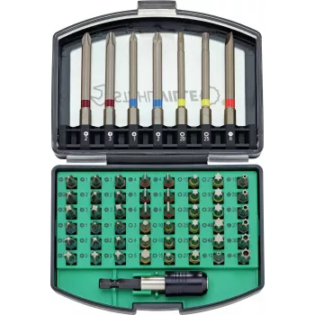 Coffret d'embouts Stahlwille 1206 96080156 de 56 pièces avec porte-embouts, entraînement hexagonal 1/4