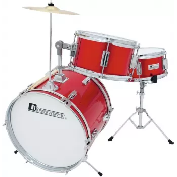 DIMAVERY Children's Drum Set Red 5-Piece Acoustic Kit with Cymbals, Stool and Sticks
