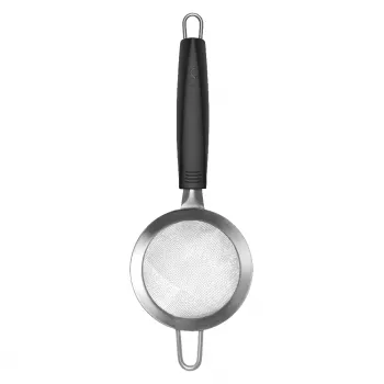 LURCH TANGO Passoire de cuisine 9,5 cm, noir/argent, passoire fine en acier inoxydable avec poignée en plastique 230240