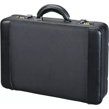 JÜSCHA ALASSIO sacoche pour ordinateur portable avec housse amovible, extensible, serrures à combinaison, noir en nylon/faux cuir (45039)