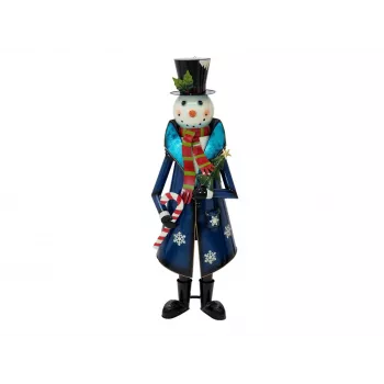 EUROPALMS Snowman with Coat, Metal, 150cm, Blue 83314907