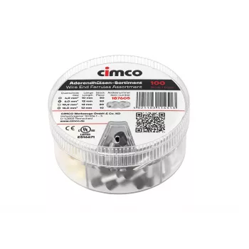 Assortiment d'embouts de fil partiellement isolés Cimco 187605, 500 pièces, 0,5-6,0 mm², DIN 46228-4