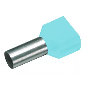 Embout de fil double Cimco 187701, 0,34 mm², partiellement isolé, turquoise, 100 pièces