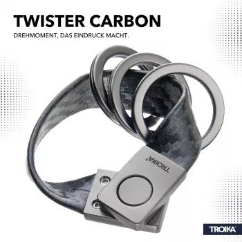 TROIKA TWISTER CARBON Porte-clés (KRG649/CB)