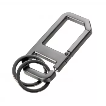 TROIKA ALVAR NERO Porte-clés avec mousqueton, gunmetal/noir (KR26-05/GM)