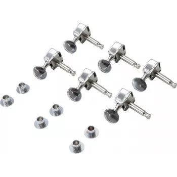 Jeu de mécaniques de guitare Dimavery style TL, 6 en ligne, chrome, mécanisme fermé, pour droitiers 26300250