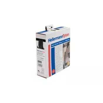 HellermannTyton HIS-A-18/6-BK Gaine thermorétractable à paroi adhésive, 3:1, noire, 19 mm à 6 mm, 1 pièce