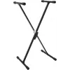 Support de clavier Dimavery SVT-1 en X, fermeture à pince, hauteur réglable, charge 20 kg, noir