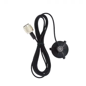 Midland 6678 support magnétique avec connecteur TNC, câble RG-58 4 m, noir