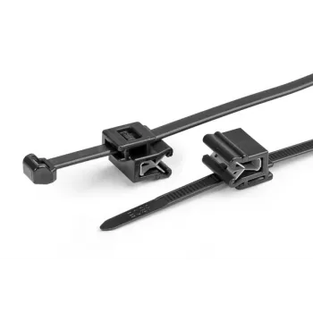 Collier de serrage avec clip HellermannTyton T50ROSEC5A-PA66W-BK, 200 mm x 4,6 mm, noir, 100 pièces 156-03219