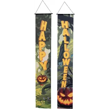 Bannière Halloween EUROPALMS, forêt de fantômes, lot de 2, 30x180cm (80164207)